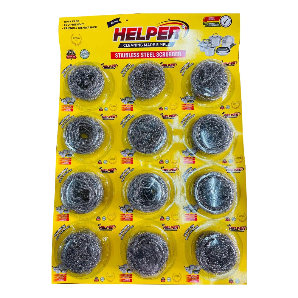 Helper Steel Scrubber, 12Pcs Sheet